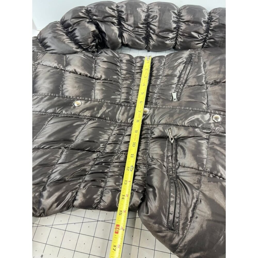 Michael Kors Womens Packable Down Jacket Puffer Style M Metallic Gray - Picture 10 of 11